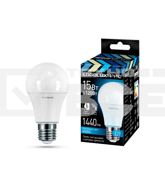Лампа светодиодная ERGOLUX (14763) LED-A60P-15W-E27-4K PRO