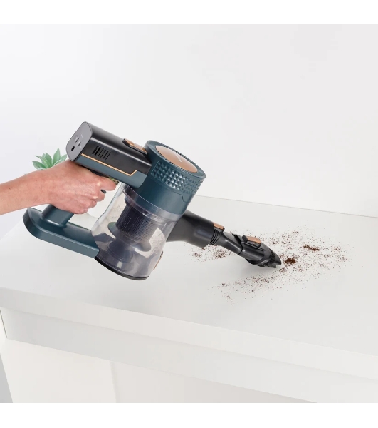 Пылесос вертикальный Taurus Homeland Ideal черный/синий, питание от аккумулятора, 150 Вт, уборка сухая, пылесборник 0.5 л