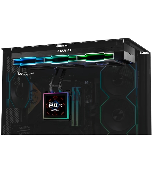Система водяного охлаждения Lian-Li HydroShift II LCD-S 360TL ARGB Soc-AM5/AM4/1700/1851 черный 4-pin 33dB Al+Cu LCD Ret (G89.GHS2LCDS36TB.R0)
