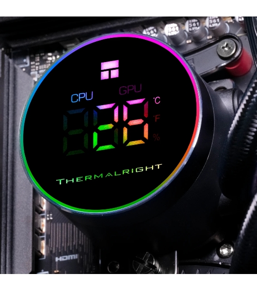 Система жидкостного охлаждения Thermalright Frozen Magic 360 Digital V2 ARGB Soc-AM5/AM4/1200/1700/1851 черный 4-pin 28dB Al LCD Ret (F-MAGIC-360-DIGITAL-BL-ARGB-V2)