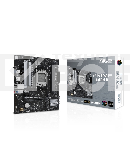 Материнская плата ASUS PRIME B650M-R, Socket AM5, AMD B650, 2xDDR5, 4xSATA, 2xM.2, 1xPCIe 4.0 x16, 1xPCIe x1, 1xHDMI, 1x 2.5Gb LAN, 2xUSB-A 3.2 Gen 1, 4xUSB-A 2.0, 3x3.5 мм, 7.1, mATX
