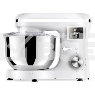 Планетарный миксер BQ MX640 White. Максимальная мощность 1600 Вт / Чаша из нержавеющей стали 6 л / Функция ферментации/ Подогрев чаши до 40'C / Электронное управление / Металлические насадки в комплекте / Металлические шестерни / Двойная защита: от перегр
