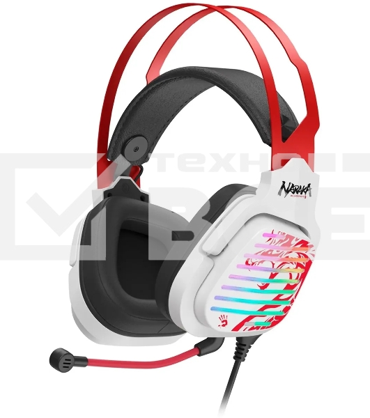 Наушники с микрофоном A4Tech Bloody G560 белый/красный 2м мониторные оголовье (G560 NARAKA)