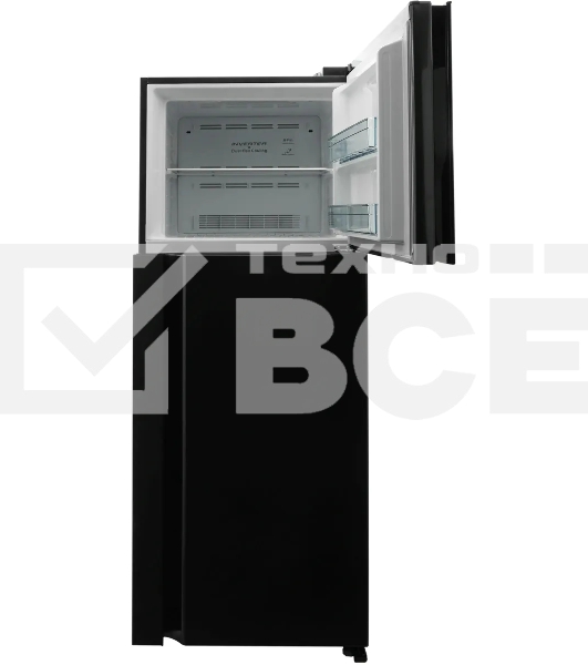 Холодильник Hitachi HRTN7489DFBBKCS черный инвертер двухкамерный 333/117л морозилка сверху, No Frost