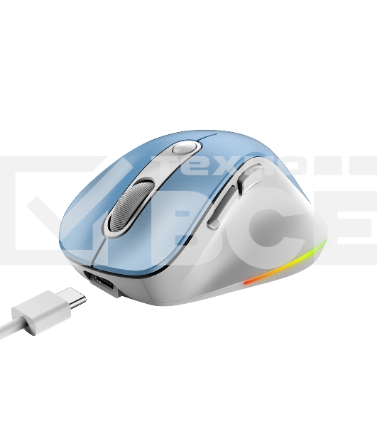 Мышь беспроводная Genius Ergo 9000S Pro светло-голубой, 2400 dpi, радиоканал, Bluetooth, USB, кнопки - 6
