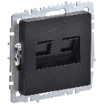 Розетка компьютерная двойная RJ11+RJ45 IEK BRITE РК/Т12-БрЧ кат.5E черный, фото 1