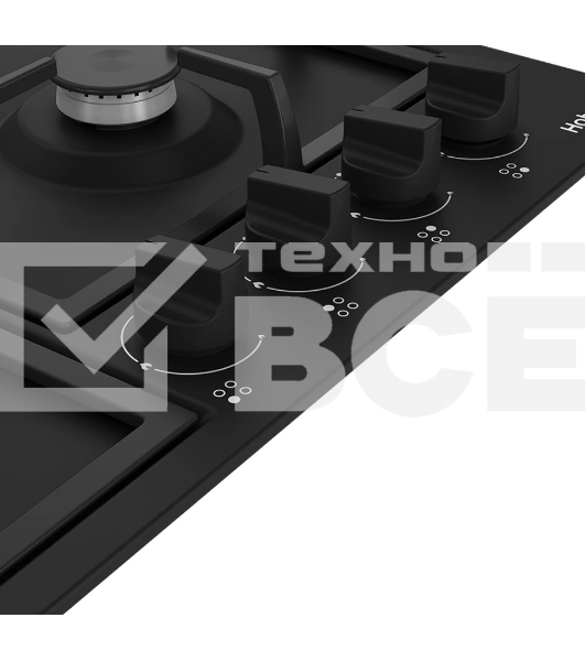Газовая варочная поверхность Hotpoint HGMT 642 BL, независимая, черный