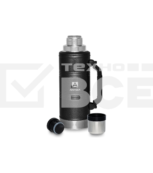 Термос Арктика 106-2200Р черный, узкое горло 2,2 л + ручка Узкое горло, 2,2 л, американский дизайн, ударопрочное, износостойкое покрытие 