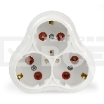 Тройник Smartbuy (SBE-16-A01-3z) 3 гнезда с заземлением круглый белый 16А 250В, фото3