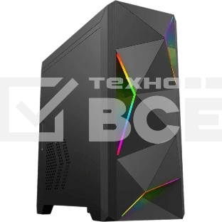 Компьютерный корпус Zircon Ares без БП (Midi Tower, Micro-ATX, черный, 1*USB3.0+2*USB2.0)