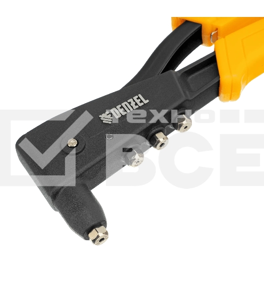 Заклепочник ручной Denzel 255 мм, литой, усиленный, заклепки 2,4-3,2-4,0-4,8 мм