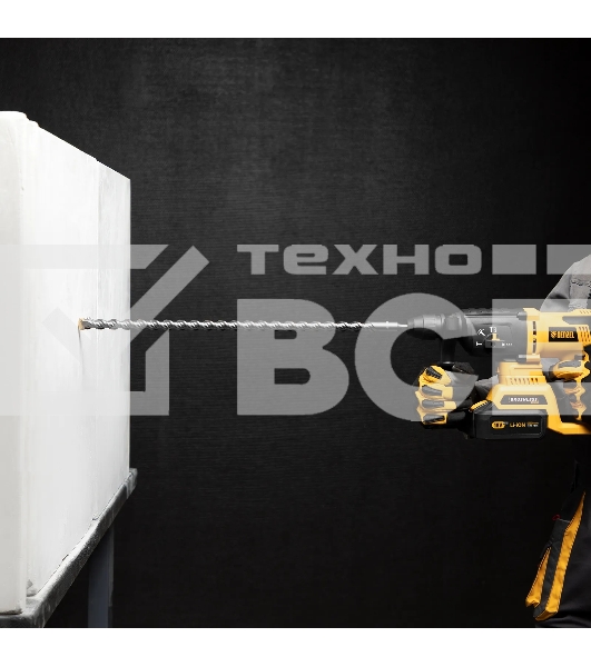 Бур по бетону Denzel двойная спираль, Cobalt W-tip, 16x600 мм, SDS PLUS