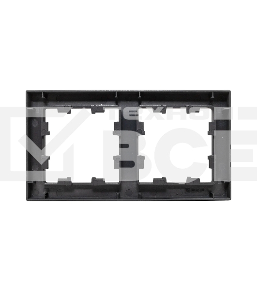 Рамка 2-местная Эпика EKF UP1-FPB-02 черная, пластик