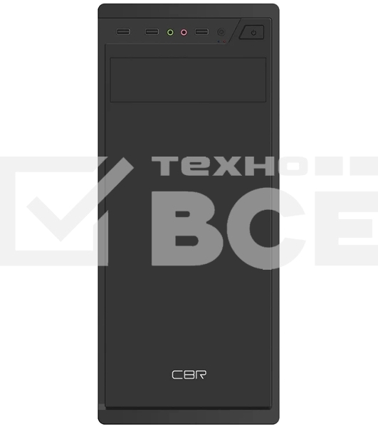 Компьютерный корпус CBR ATX Miditower J02, без БП, 1хUSB 3.0, 2хUSB 2.0, HD Audio+Mic, черный PCC-ATX-J02-WPSU