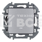 Выключатель 1-клавишный с подсветкой/индикацией, 10AX, 250 В, алюминий, фото 1