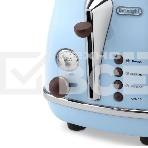 Тостер DeLonghi CTOV 2103.AZ, 900 Вт, на 2 тоста, разморозка, обжаривание, решетка для подогрева, поддон, голубой, фото4