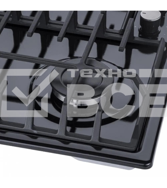 Газовая варочная панель Maunfeld EGHE.64.6CB/G, 4 конфорки, эмалированная сталь, черный