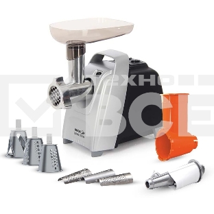 Мясорубка электрическая Аксион М61.02 черно/серебристый, 2000 Вт, 4.0 кг/мин, реверс, защита от перегрузки, насадки - 4