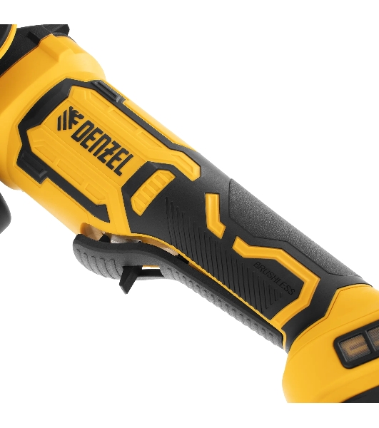 Машина шлифовальная угловая Denzel аккумуляторная бесщет. AGH-BL-20-125, Li-Ion, 20 В