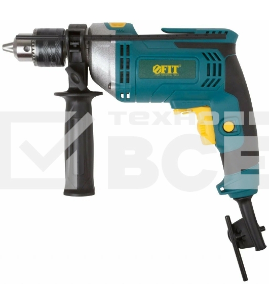 Дрель ударная FIT ID-750 750 Вт, 0-3000 об/мин, КлП 13 мм, 2,4 кг, мет. корп., рез. накл., коробка