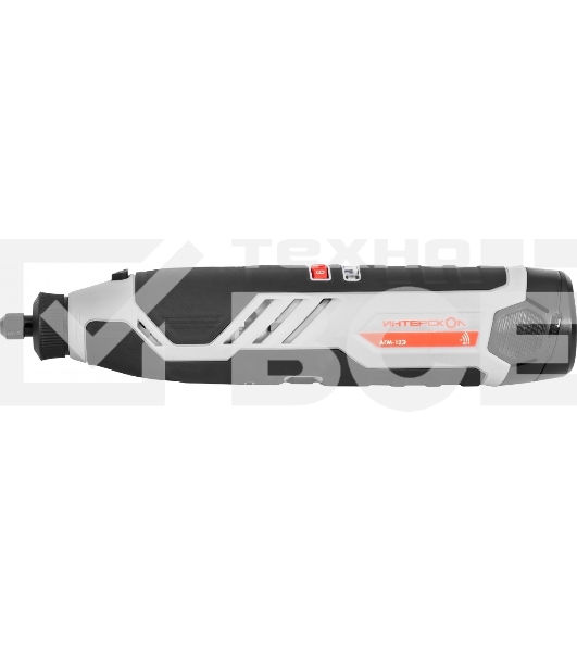 Прямошлифовальная машина (гравер) ИНТЕРСКОЛ АГМ-12Э аккум. АПИ-Т (Li-ion, кейс, 2 аккум., 2,0 Ач, ЗУ, набор 58 пр.)