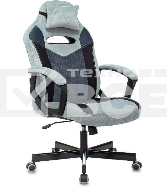 Кресло игровое Бюрократ VIKING 6 KNIGHT BL FABRIC синий, крестовина металл/пластик