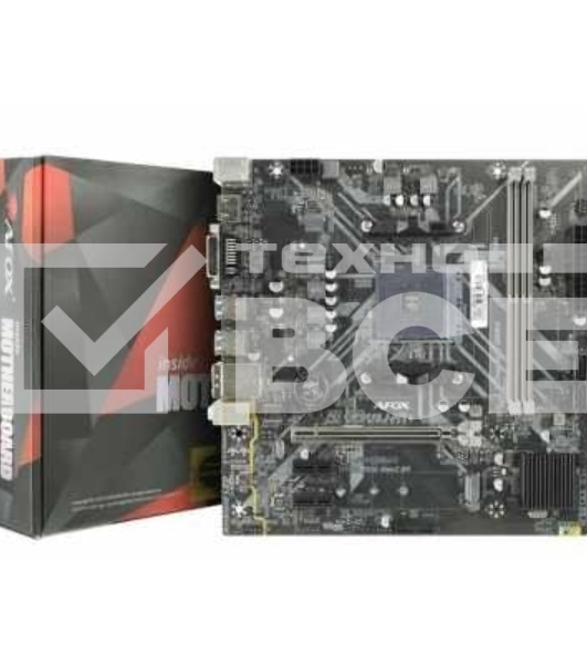 Материнская плата AFOX B450D4-MA5-V2, AM4, AMD B450, 2xDDR4, 4xSATA, 1xM.2, 1xPCIe 3.0 x16, 2xPCIe x1, 1xHDMI, 1xVGA, 1x 1Gb LAN, 2xUSB-A 2.0, 4xUSB-A 3.0, 3x3.5 мм, 5.1, microATX