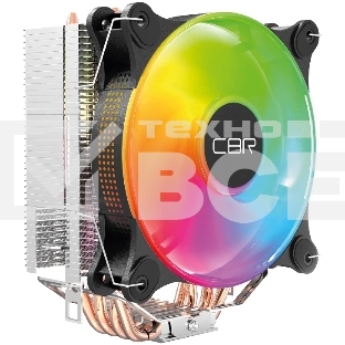 Кулер для процессора CBR CBR-CC-4180-ARGB-PWM черный/серебристый 120мм алюминий+медь, 2300RPM 34db 4-pin 180W