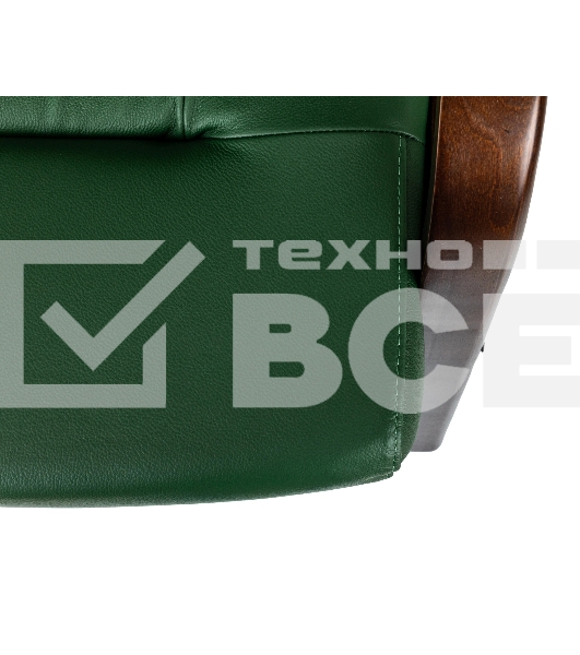 Кресло офисное Бюрократ T-9928WALNUT-CF, зеленый, кожа, на ножках, дерево