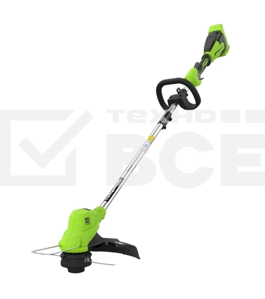 Триммер аккумуляторный GreenWorks GD40LT, 40V, 38 см, с 1хАКБ 8 Ач и ЗУ (2112207UH)