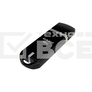 Флеш диск Maxvi P3 32GB USB 2.0 black, монолит с колпачком, ABS пластик