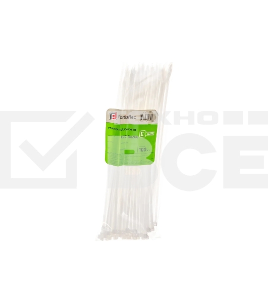 Нейлоновые стяжки Fortisflex КСС 3х200 мм белый 100 штук