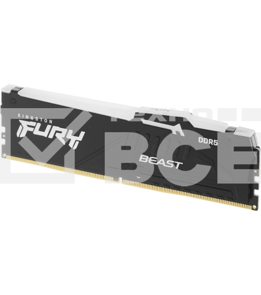 Оперативная память Kingston Fury Beast, DDR5, 32Gb (2x16 Gb), 6400 MHz, CL32, радиатор, RGB, черный
