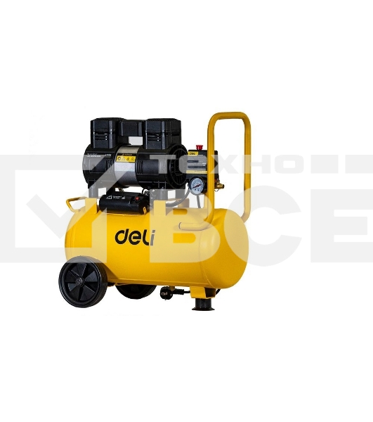 Компрессор воздушный безмаслянный Deli DL-WKY25-E1 (мощность 1,2кВт, 25л, 80л/мин, 7атм, 2800об/мин)