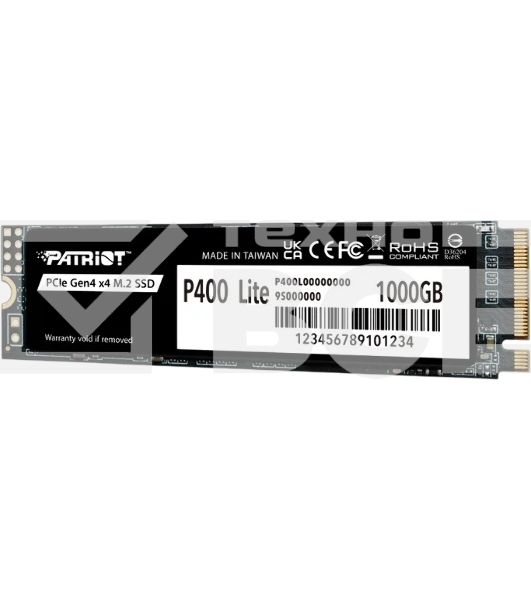 Накопитель SSD Patriot SSD P400 Lite 1Tb M.2 2280 NVMe PCle 4.0 x4 R3500/W2700 TbW 560Tb 3D NAND with HS