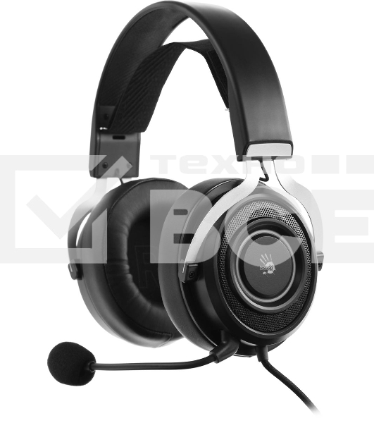 Гарнитура проводная с микрофоном A4Tech Bloody G535P черный/серебристый 2м мониторные оголовье (G535P 4PIN+USB/BLACK+SILVER)