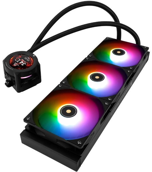 Система жидкостного охлаждения Thermalright Core Vision 360 (360mm, LED, Black, ARGB/Fans: 3x120mm, 72.37CFM, 27.7dBA, 2000RPM/Pump height 66mm, Rad thickness 27mm/S: 1700, 1200, 1851, 115X, 2011, 2066, AM5, AM4)