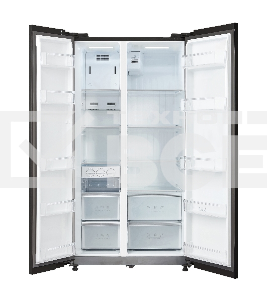 Холодильник Korting KNFS 91797 GN черный двухкамерный 335/175л морозилка сбоку, No Frost, Side by Side