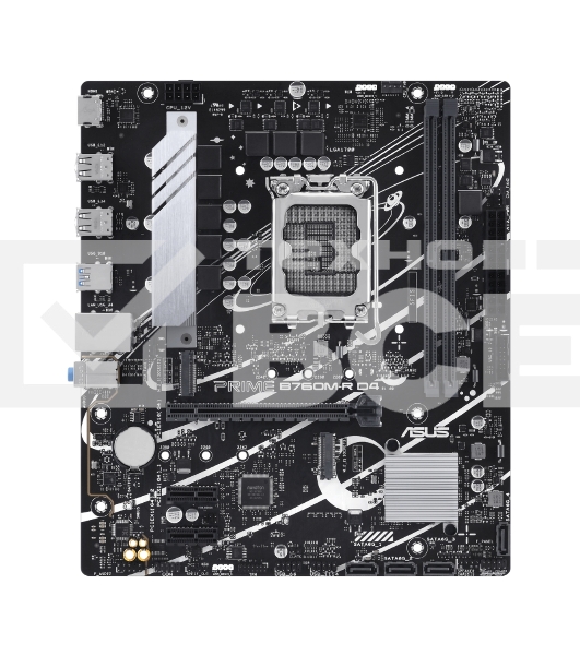 Материнская плата ASUS PRIME B760M-R D4, LGA 1700, Intel B760, 2xDDR4, 4xSATA, 2xM.2, 1xPCIe 4.0 x16, 1xPCIe x1, 1xHDMI, 1x 2.5Gb LAN, 4xUSB-A 2.0, 4xUSB-A 3.2 Gen 1, 3x3.5 мм, 7.1, mATX