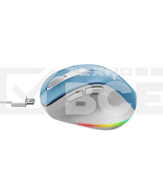 Мышь беспроводная Genius Ergo 9000S Pro светло-голубой, 2400 dpi, радиоканал, Bluetooth, USB, кнопки - 6