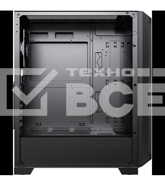 Компьютерный корпус Montech SKY ONE Lite черный без БП ATX 3x120mm 2xUSB3.0 1xUSB3.1 audio bott PSU