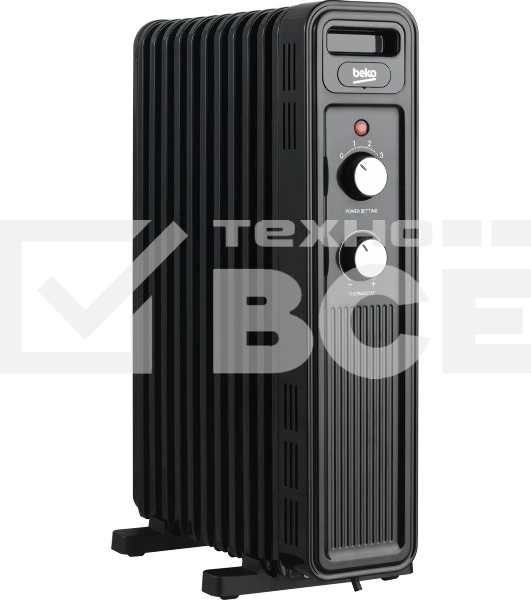 Радиатор масляный Beko Winter Range RHO 7323 B черный, 2300 Вт, 25 м2, термостат