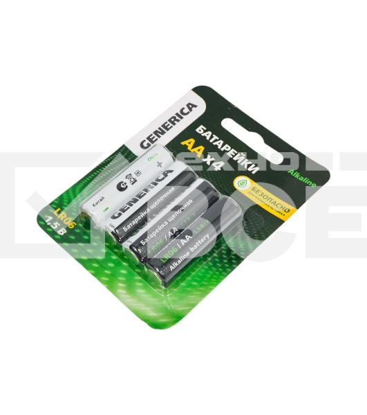 Батарейка щелочная Alkaline LR06/AA (4шт/блистер) GENERICA