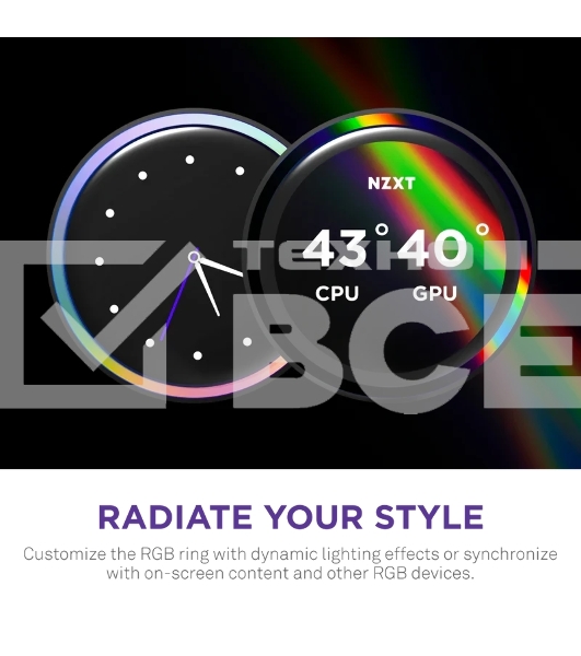 Система жидкостного охлаждения для ПК/Water Cooling System NZXT Kraken Elite 420 RGb (350W, 420мм, LED temp., белый/Fans: 3x140мм, 98.61CFM, 34.5dBA, 2000RPM/Pump height 65мм, 2800RPM, Rad thickness 27мм/S: 1851, 1700, 1200, 115X, AM5, AM4)