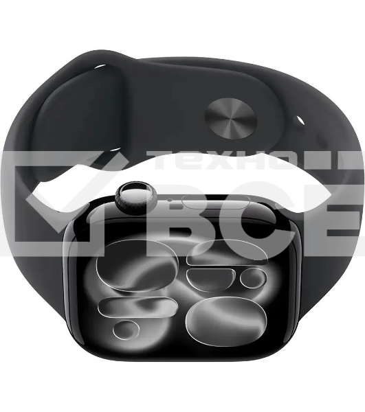 Умные часы Apple Watch Series 11 A3331 42мм OLED корп.черный Sport Band рем.черный разм.брасл.:140-190мм (MEQT4LW/A)