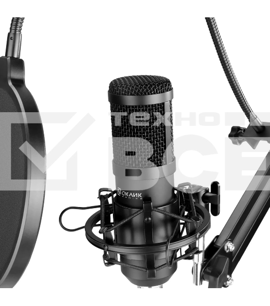 Микрофон проводной Оклик SM-600G 2.5м черный