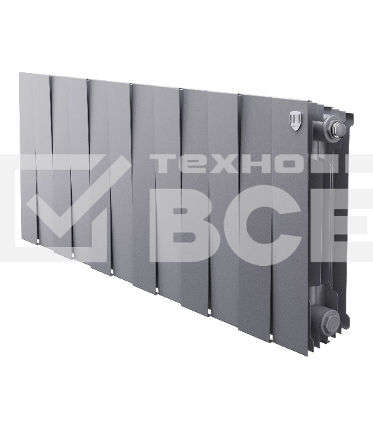 Радиатор биметаллический Royal Thermo PianoForte 300 Серебристый - 12 секц.