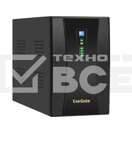 Источник бесперебойного питания ExeGate EX292609RUS SpecialPro UNB-2000.LED.AVR.2SH.RJ.USB 2000VA/1200W, LED, AVR,2*Schuko, RJ45/11, USB, металлический корпус, черный