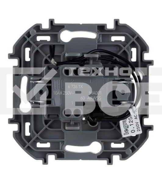 Выключатель 1-клавишный с подсветкой/индикацией, 10AX, 250 В, алюминий