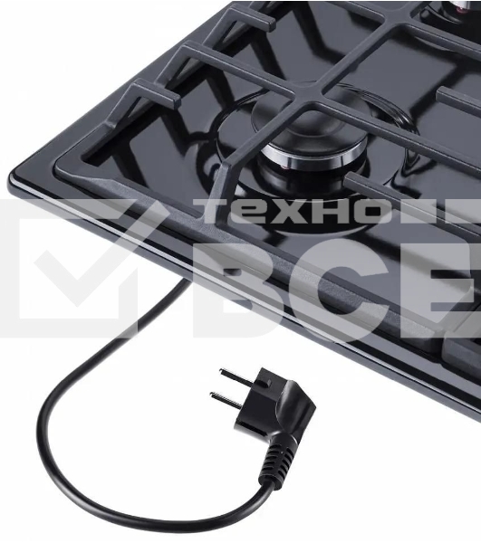 Газовая варочная панель Maunfeld EGHE.64.6CB/G, 4 конфорки, эмалированная сталь, черный